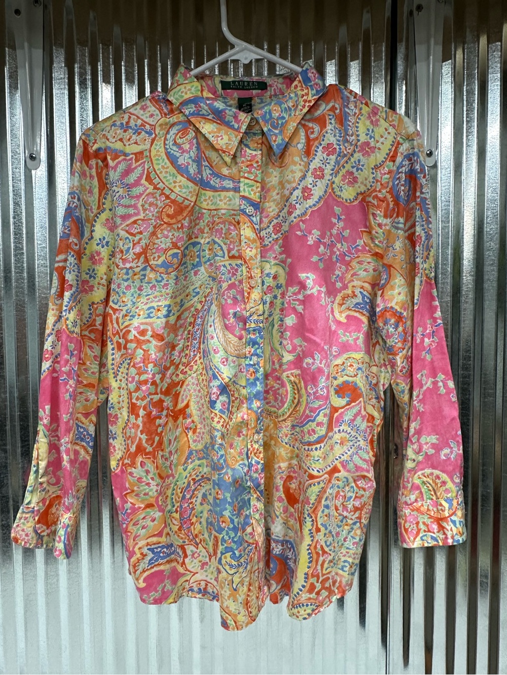 Lauren Ralph Lauren Women’s XL Paisley Button Front Shirt